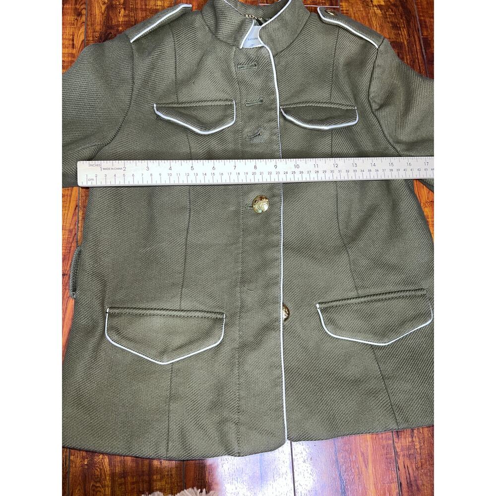 Banana Republic x Olivia Palermo Military Jacket Petite S Olive Belted - Picture 2 of 10